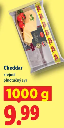 Cheddar zrejúci plnotučný syr
