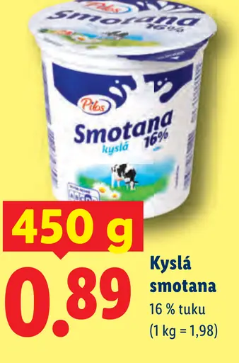 Pilos kyslá smotana 16 % tuku