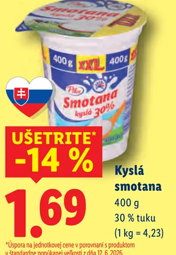 Pilos kyslá smotana 30 % tuku