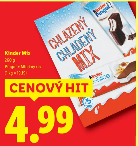 Kinder Mix Pingui a Mliečny rez