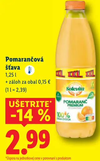 Solevita Pomarančová šťava