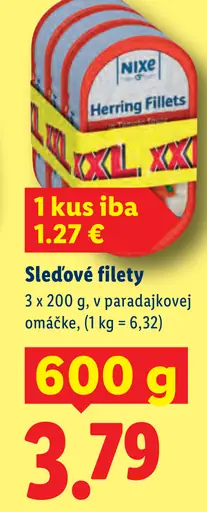 Nixe Sledové filety v paradajkovej omáčke