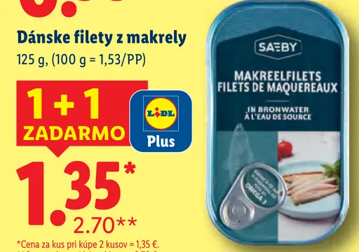 Sæby dánske filety z makrely v paradajkovej omáčke