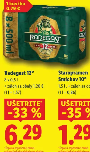 Radegast 12° pivo plechovka