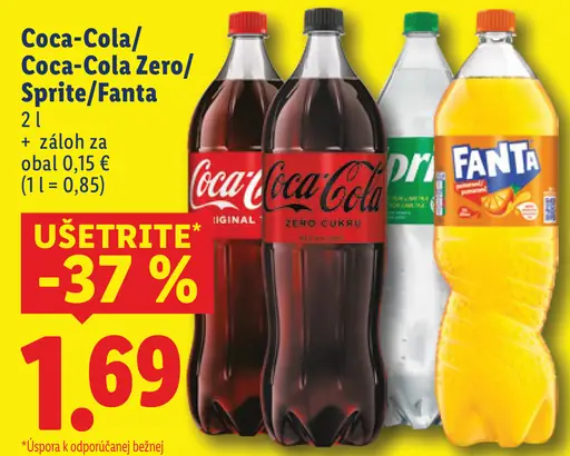 Coca-Cola / Coca-Cola Zero / Sprite / Fanta nealkoholický nápoj
