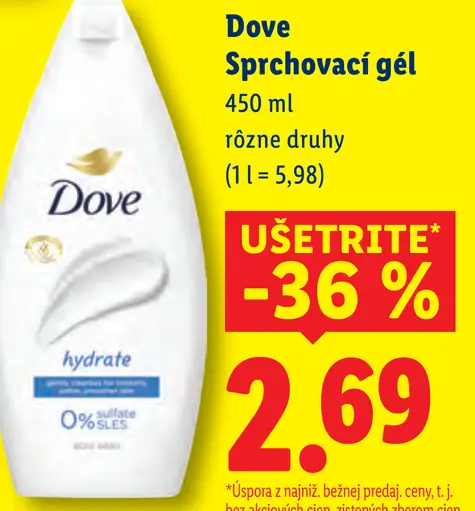 Dove sprchovací gél hydratačný