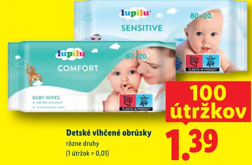 Lupilu detské vlhčené obrúsky Sensitive