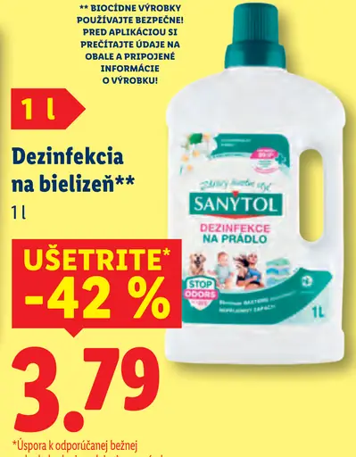 Sanytol dezinfekcia na bielizeň