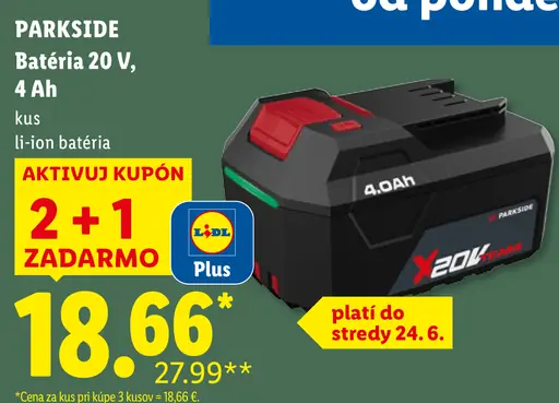 Parkside batéria 20 V 4 Ah li-ion