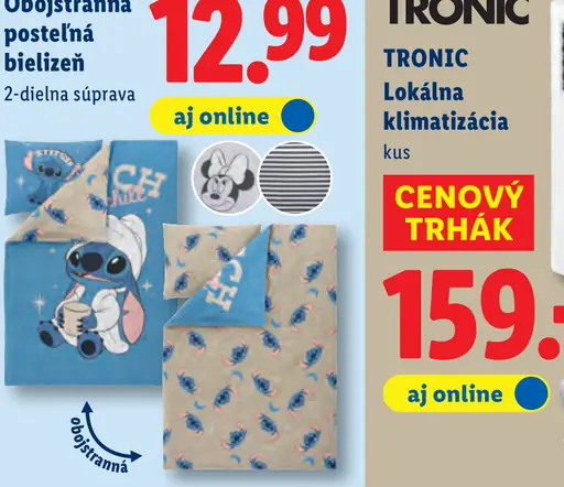 Lidl Obojstranná posteľná bielizeň 2-dielna súprava