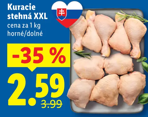Lidl Kuracie stehná XXL horné a dolné