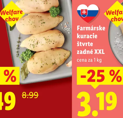Farmárske kuracie štvrte zadné XXL