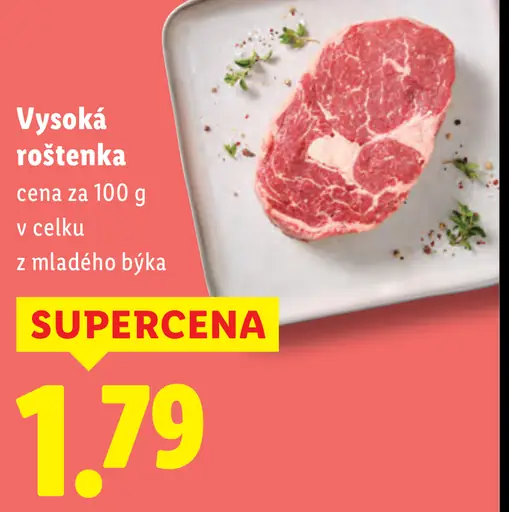 Vysoká roštenka z mladého býka