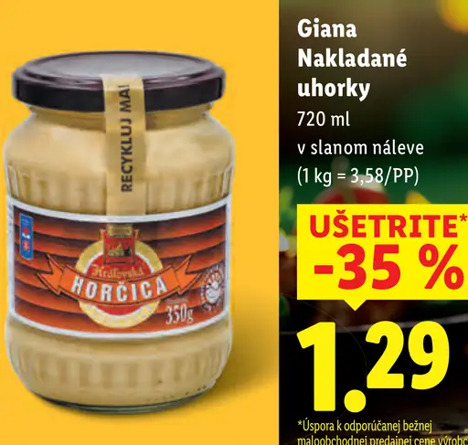Giana Nakladané uhorky v slanom náleve