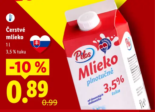 Pilos Čerstvé mlieko 3,5 % tuku