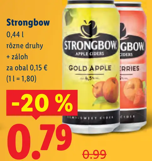 Strongbow jablkový cider rôzne druhy