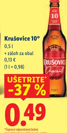 Krušovice 10° pivo plechovka