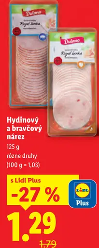 Dulano hydinový a bravčový nárez Royal šunka