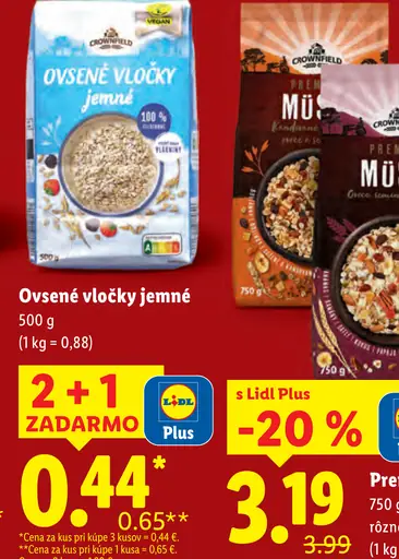Crownfield ovsené vločky jemné/hrubé