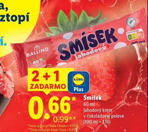 Ballino Smíšek jahodový krém v čokoládovej poleve