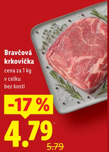 Bravčová krkovička bez kosti, plátky