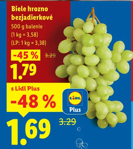 Biele hrozno bezjadierkové
