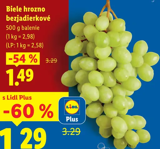 Biele hrozno bezjadierkové