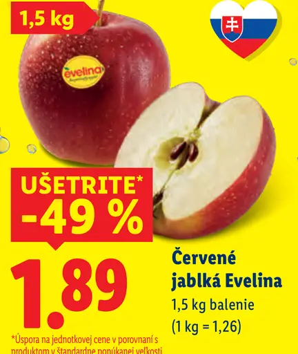 Červené jablká Evelina
