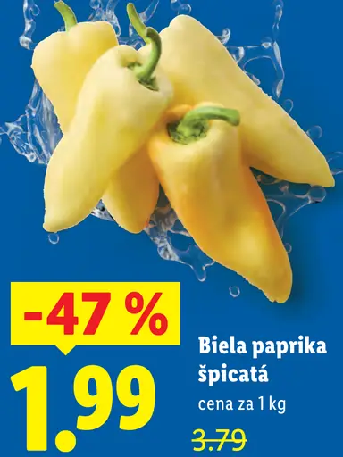 Biela paprika špicatá