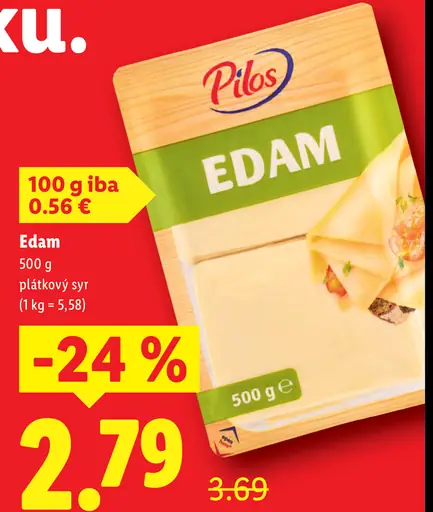 Pilos Edam plátkový syr