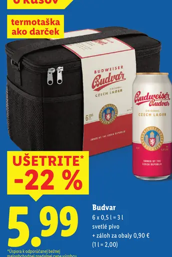Budvar Výčepní svetlé výčapné pivo plechovka