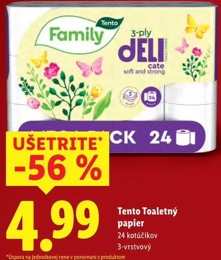 Tento Family toaletný papier 3-vrstvový