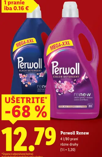 Perwoll Renew tekutý prací prostriedok rôzne druhy