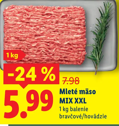 Mleté mäso MIX XXL bravčové/hovädzie