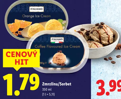 Italiamo zmrzlina alebo sorbet