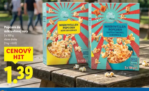 Food Festival popcorn do mikrovlnnej rúry