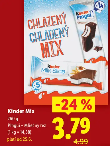 Kinder Mix Pinguí + Mliečny rez