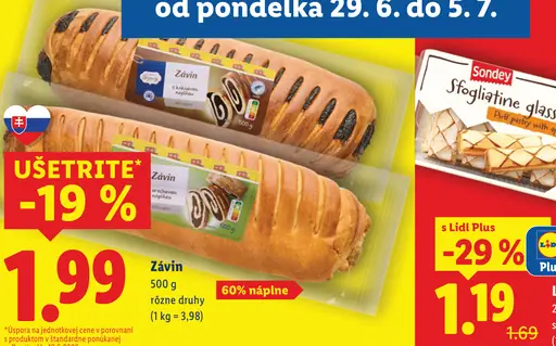 Závin s náplňou rôzne druhy