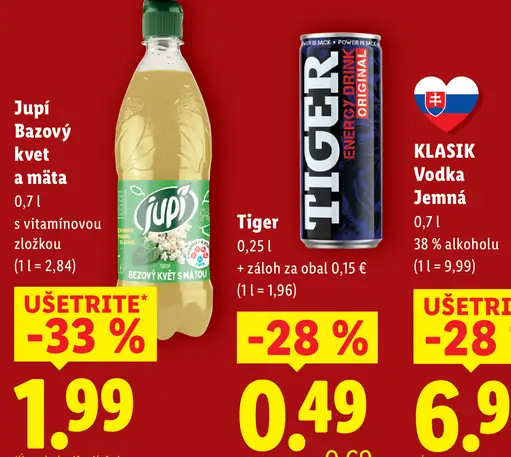 Jupí Bazový kvet a mäta nápoj s vitamínovou zložkou
