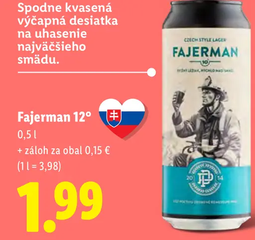 Fajerman 12° český ležiak plechovka