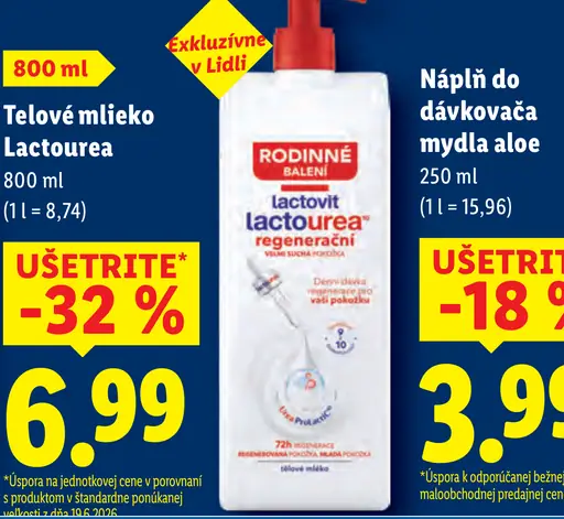 Lactourea telové mlieko