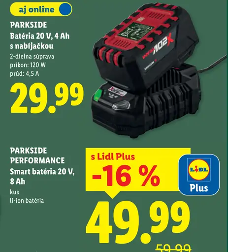 Parkside Performance Smart batéria 20 V