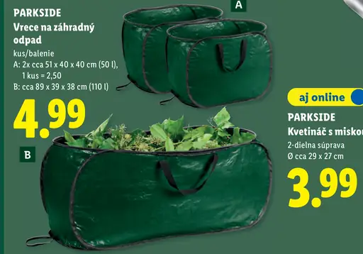 Parkside Vrece na záhradný odpad