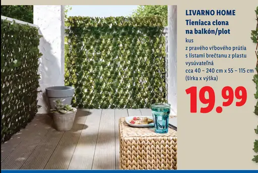 Livarno Home tieniaca clona na balkón/plot