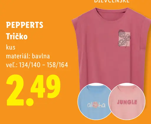 Pepperts dievčenské tričko
