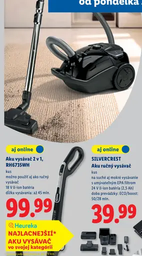 Aku vysávač 2 v 1 RH6735WH