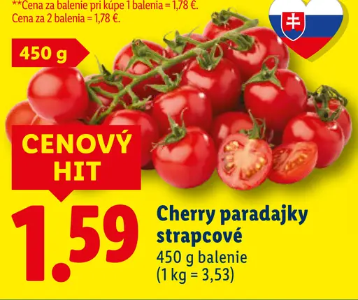 Paradajky cherry strapcové