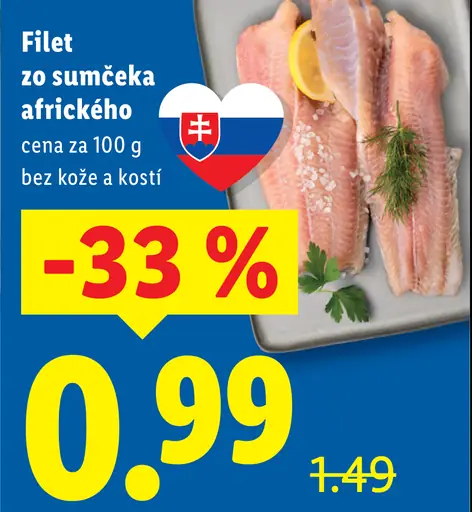 Filet zo sumčeka afrického bez kože a kostí