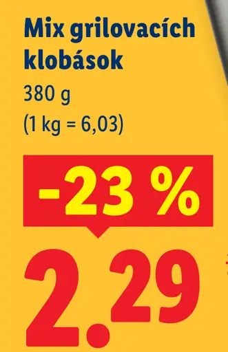 Lidl Mix grilovacích klobások
