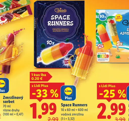 Gelatelli Space Runners vodová zmrzlina